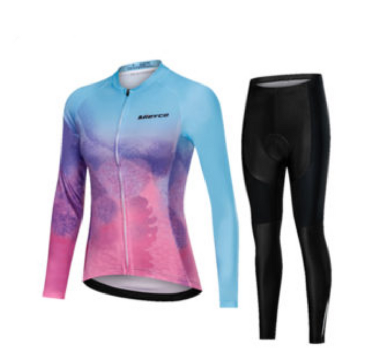 Cycling Jersey Suit Long Sleeved Thin Ladies Suit - Blue Force Sports