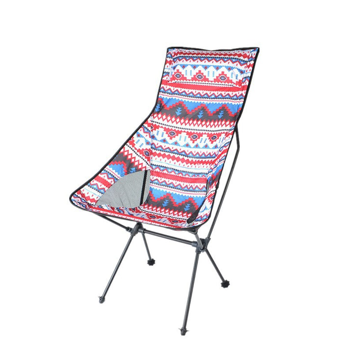 Light Leisure Lazy Lounge Chair Camping Beach Fishing Aluminum Alloy Large Moon Chair - Blue Force Sports