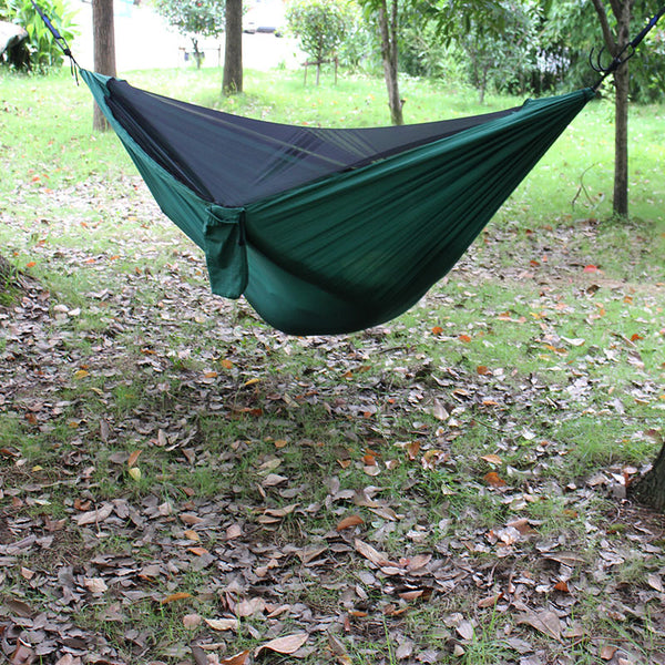 Hammock With Mosquito Net, Outdoor Parachute Cloth Encrypted Mesh Hammock - Blue Force Sports