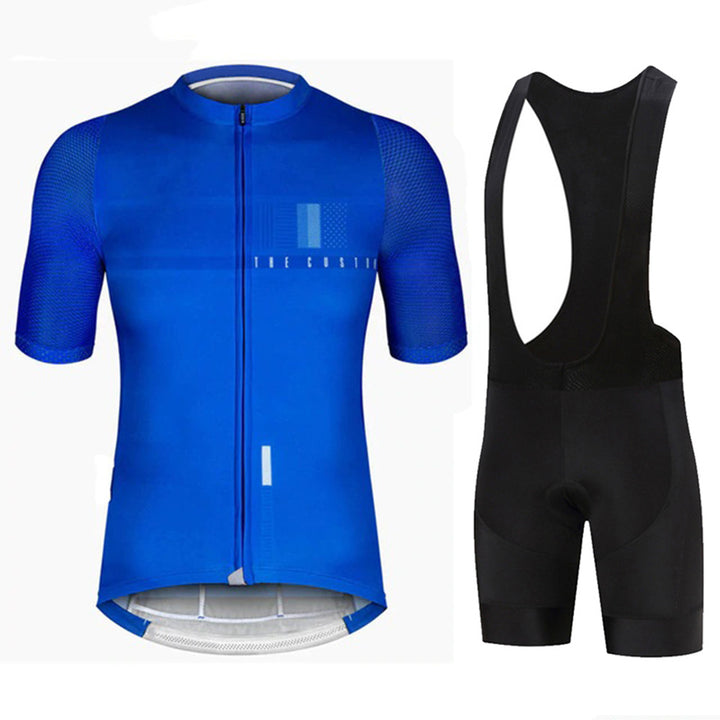 Short-sleeved Bib Cycling Jersey Suit Bicycle - Blue Force Sports