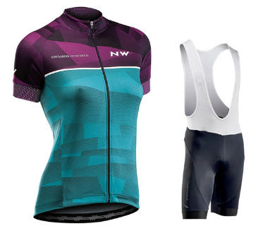 New NW Short Sleeve Cycling Suit Bicycle - Blue Force Sports