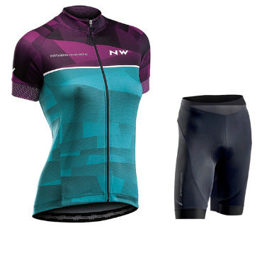 New NW Short Sleeve Cycling Suit Bicycle - Blue Force Sports