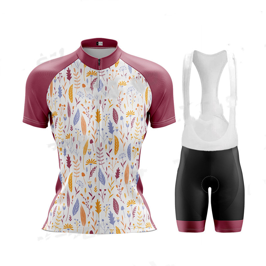 Fashion Ladies Cycling Jersey Women's Sweatshirt Suit Short Sleeve - Blue Force Sports