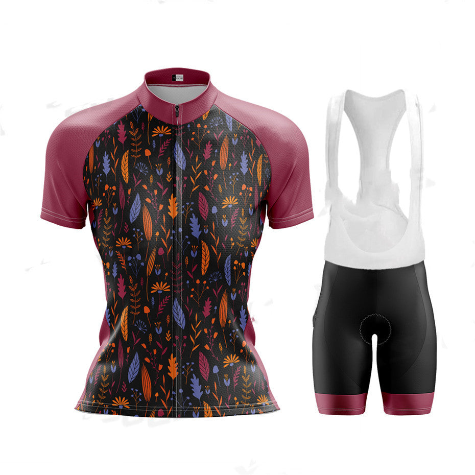 Fashion Ladies Cycling Jersey Women's Sweatshirt Suit Short Sleeve - Blue Force Sports