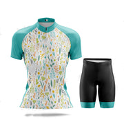 Fashion Ladies Cycling Jersey Women's Sweatshirt Suit Short Sleeve - Blue Force Sports