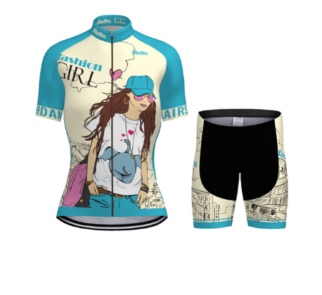 Summer SKY Short-sleeved Bib Cycling Jersey - Blue Force Sports