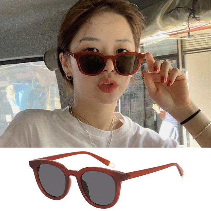 Net Celebrity Small-frame Glasses Korean Street Fashion Sunglasses Round Face - Blue Force Sports