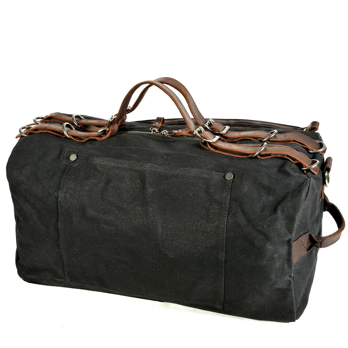 Distressed Thick Oil Wax Canvas Shoulder Handbag - Blue Force Sports