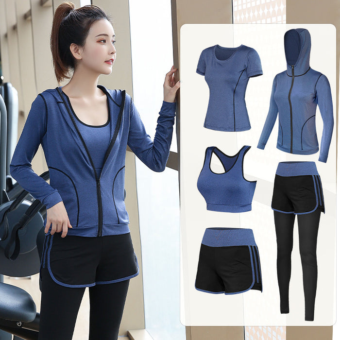 Yoga Clothing Sports Suit Loose Fitness Clothing Gym Quick-drying - Blue Force Sports