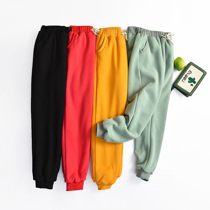 Lamb velvet sweatpants women autumn and winter plus cashmere sweatpants cotton trousers - Blue Force Sports