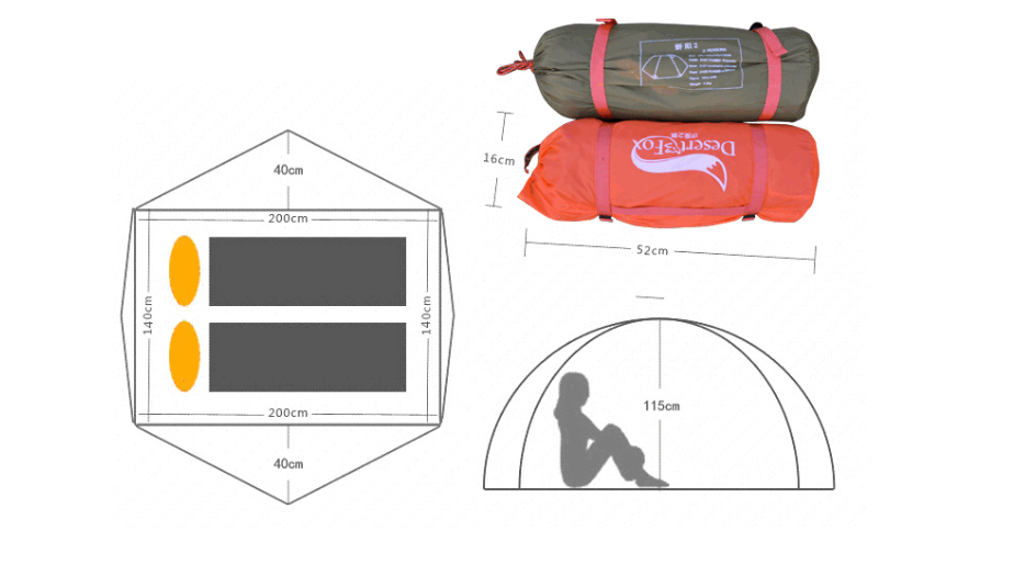 Outdoor camping double sun protection tent - Blue Force Sports