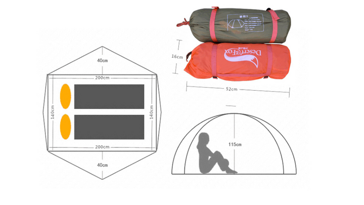 Outdoor camping double sun protection tent - Blue Force Sports