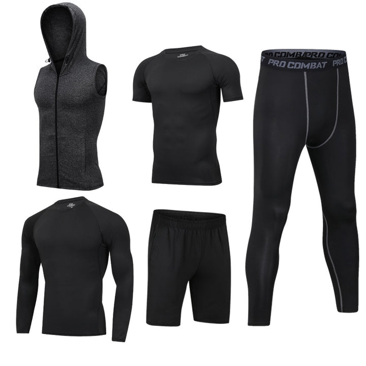 New 5-piece quick drying suit for leisure sports gym - Blue Force Sports