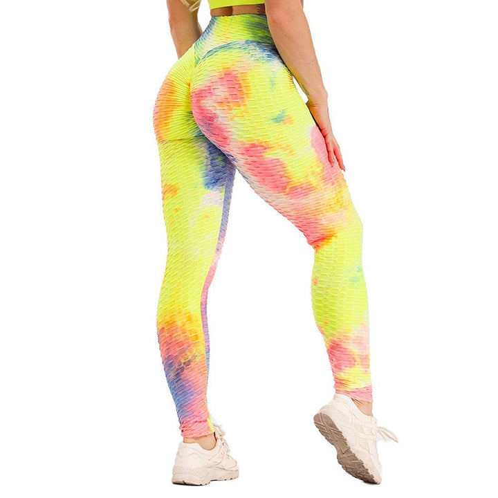 High waist hip tight tie-dye track pants - Blue Force Sports