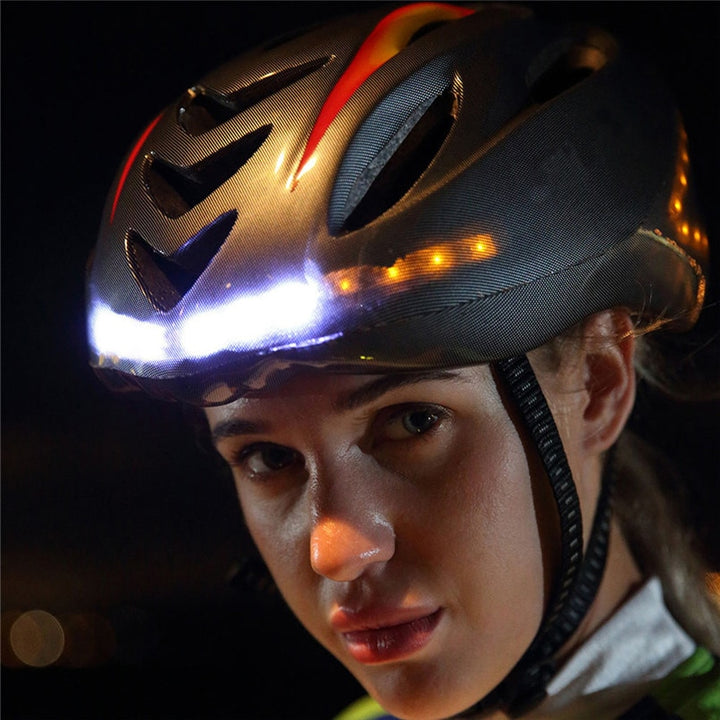 Intelligent steering helmet led bicycle equipment - Blue Force Sports