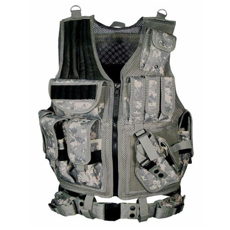 Tactical Vest Military Combat Army Armor Vests Molle Airsoft Plate Carrier Swat Vest Outdoor Hunting Fishing CS Training Vest - Blue Force Sports
