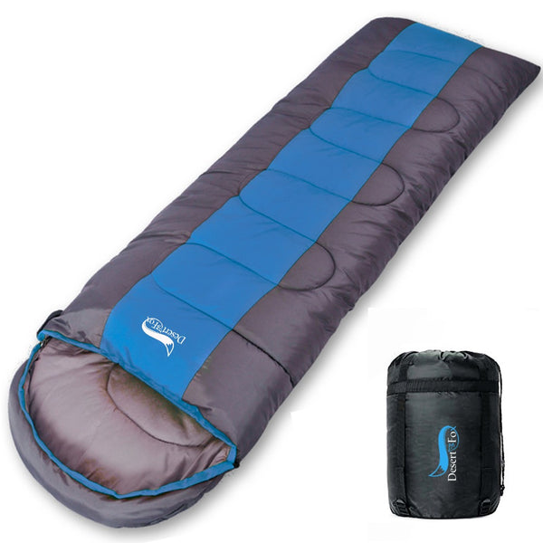 Camping Sleeping Bag Lightweight Warm & Cold Envelope Backpacking Sleeping Bag For Outdoor Traveling Hiking - Blue Force Sports