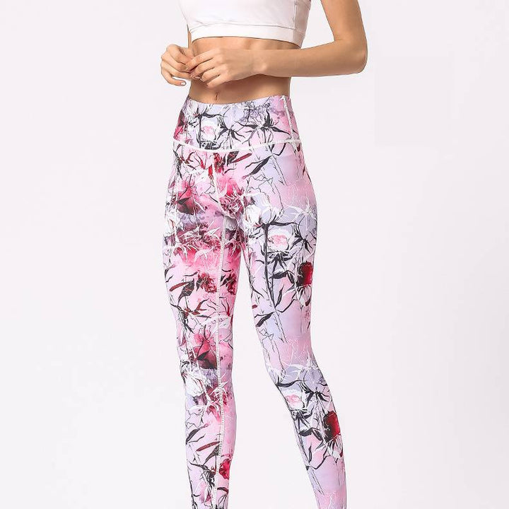 New graffiti printed Yoga Pants sports Capris - Blue Force Sports