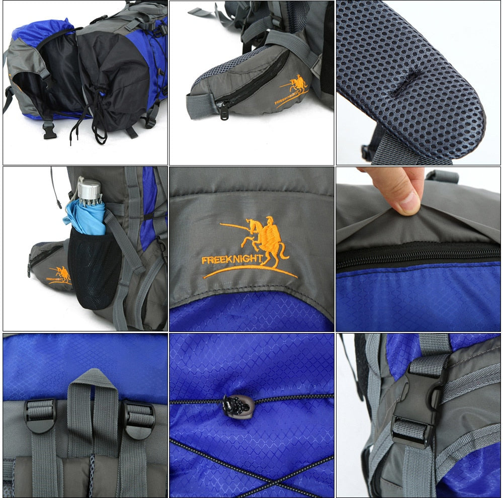 Extra Large Outdoor 60L Travel Backpack - Blue Force Sports