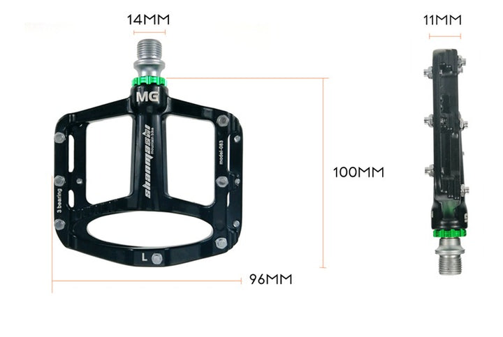 Lightweight Magnesium Alloy 3-Bearing Bicycle Pedal - Blue Force Sports