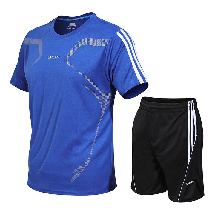 Casual sports suit men's summer two-piece suit - Blue Force Sports