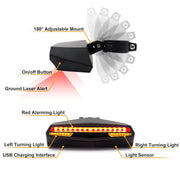 Bicycle remote control tail light - Blue Force Sports