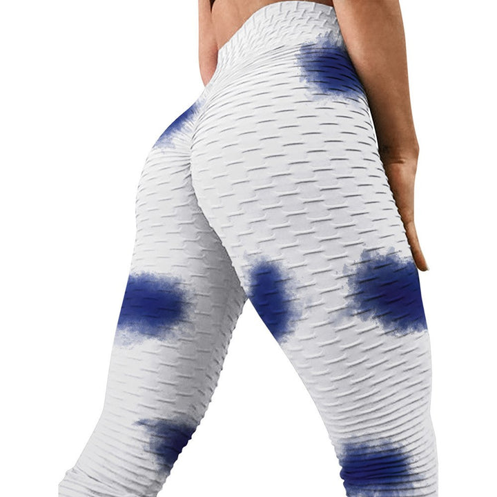 High waist hip tight tie-dye track pants - Blue Force Sports