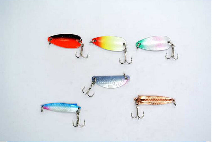 Metal Sheetmetal Lures Set 30x Spinnerbait Fishing Hard Lure Pike Salmon Bass Card 2 Fish Bait Hook Fishing Tackle spinners - Blue Force Sports