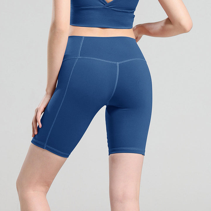 High waist hip shaping yoga shorts - Blue Force Sports