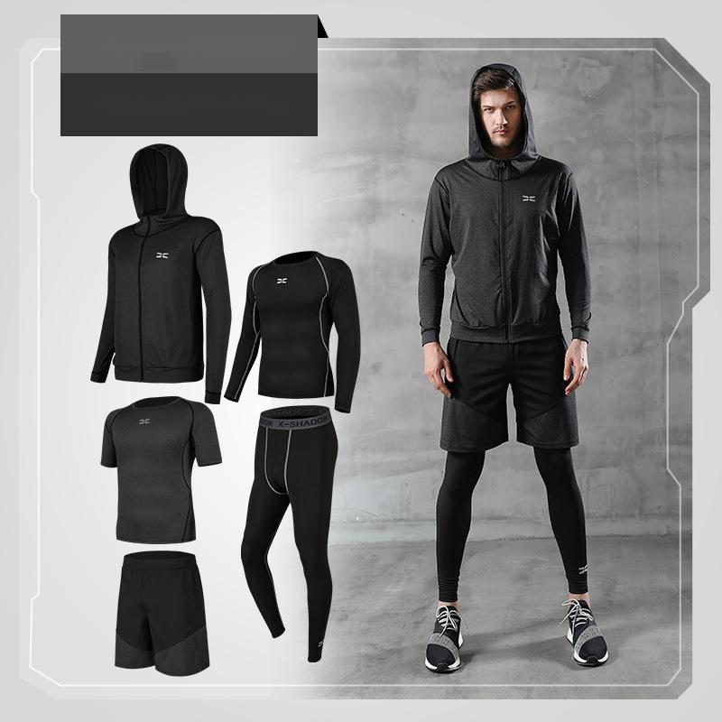 Running quick-drying basketball sports suit five-piece training suit - Blue Force Sports