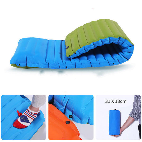 Camping Foot Type Automatic Portable Inflatable Bed Beach Mat Picnic Mat - Blue Force Sports