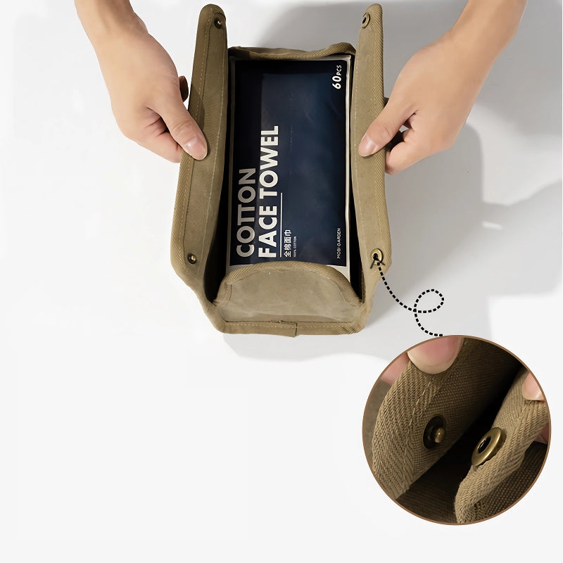 Tragbare Taschentuchbox aus Segeltuch