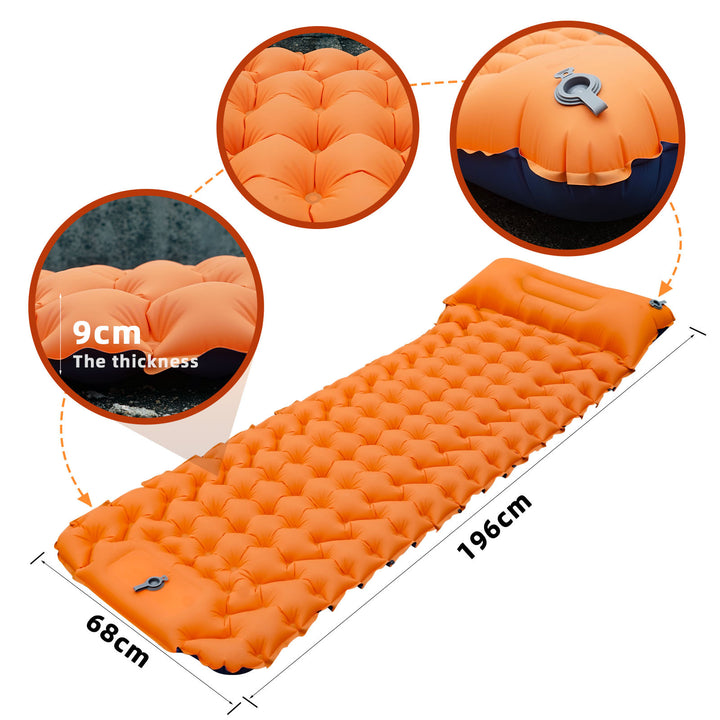 Outdoor Camping Travel Portable Inflatable Cushion Built-in Foot Inflatable - Blue Force Sports