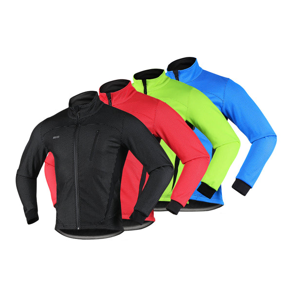 Arsuxeo fleece outdoor sports jacket cycling jersey - Blue Force Sports
