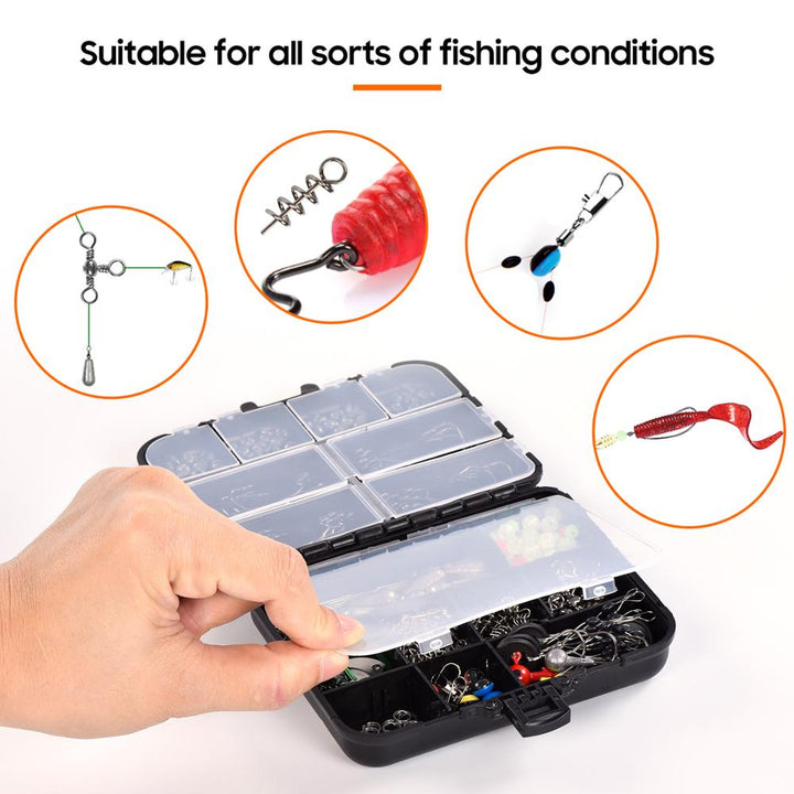 Sea Fishing 246 Pieces Set Box Set Storage Box Full Set Of Fishing Accessories Bait - Blue Force Sports