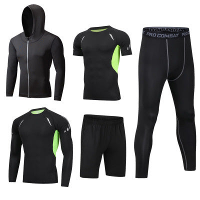 New 5-piece quick drying suit for leisure sports gym - Blue Force Sports