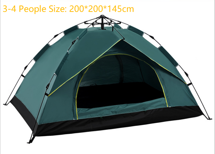 Automatic Hexagonal Tent Multi-Person Double-Layer Outdoor Camping Rain Tent - Blue Force Sports