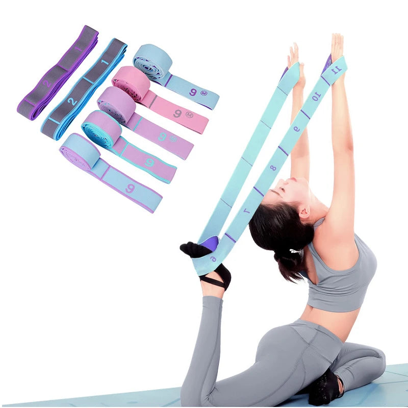 Elastisches Yoga-Widerstandsband mit mehreren Abschnitten