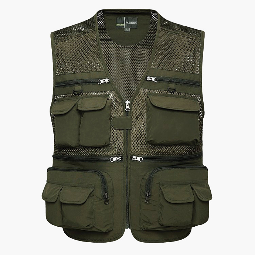 Multi-pocket Men's Professional Photography Vest - Blue Force Sports