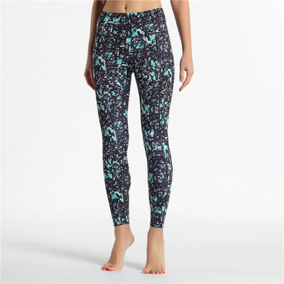 Printed stretch yoga trousers sweatpants - Blue Force Sports