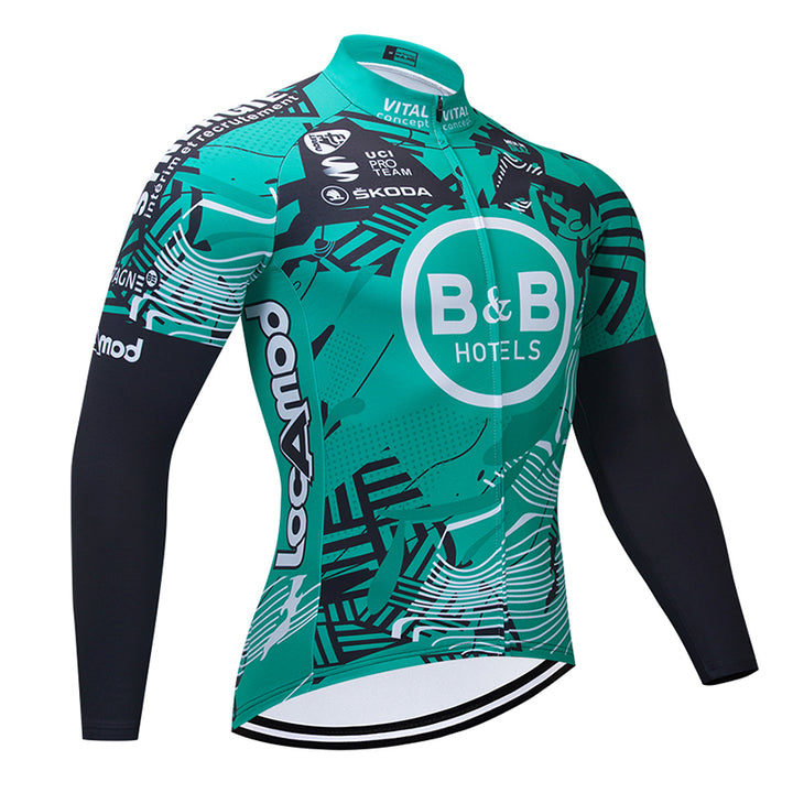 Men's Long-sleeved Cycling Wear With Pedals - Blue Force Sports