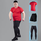 Male fat man high elastic quick-drying clothes plus size fitness suit - Blue Force Sports