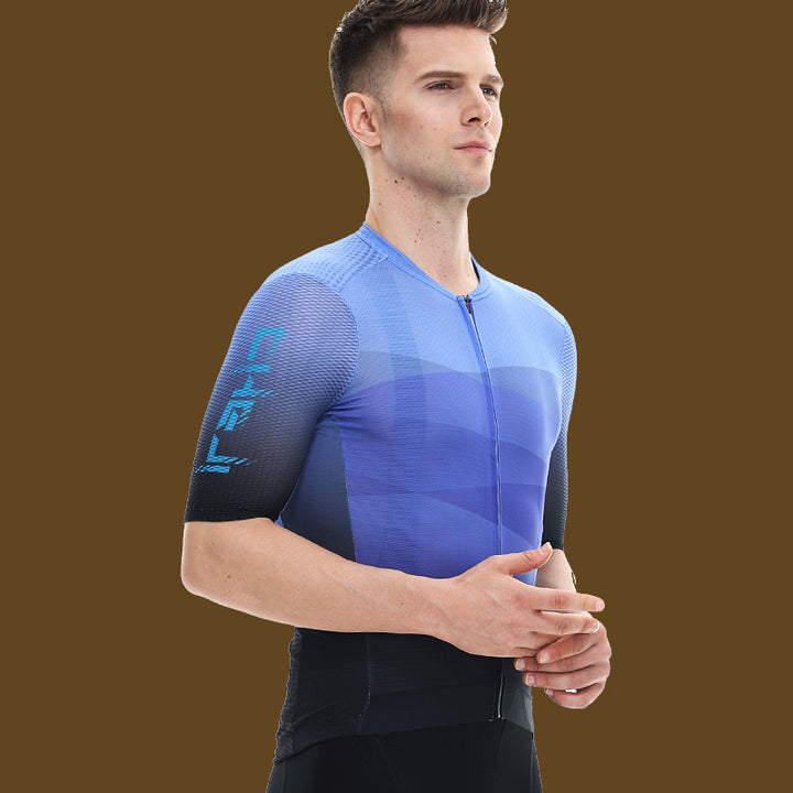 Cycling Wear Men's Slim Summer Short Sleeves - Blue Force Sports