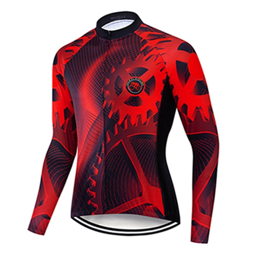 Teleyi cycling jersey long sleeve suit winter fleece cycling jersey - Blue Force Sports