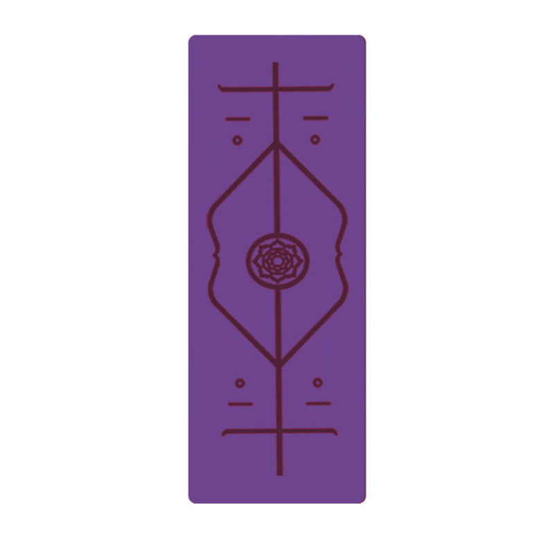Non Slip TPE Yoga Mat Position Line Beginner - Blue Force Sports