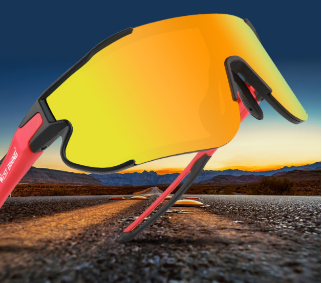Polarized light discoloration and windproof riding glasses - Blue Force Sports