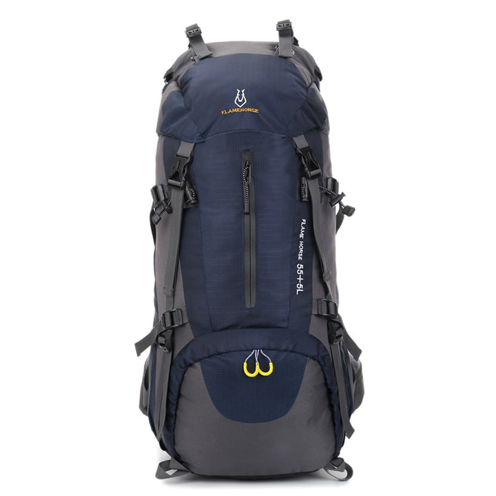 Mountaineering waterproof outdoor sports nylon bag Wild camping backpack Rainproof 60L mountaineering bag wholesale - Blue Force Sports