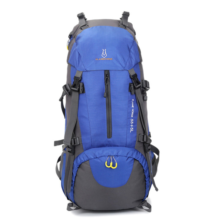 Mountaineering waterproof outdoor sports nylon bag Wild camping backpack Rainproof 60L mountaineering bag wholesale - Blue Force Sports