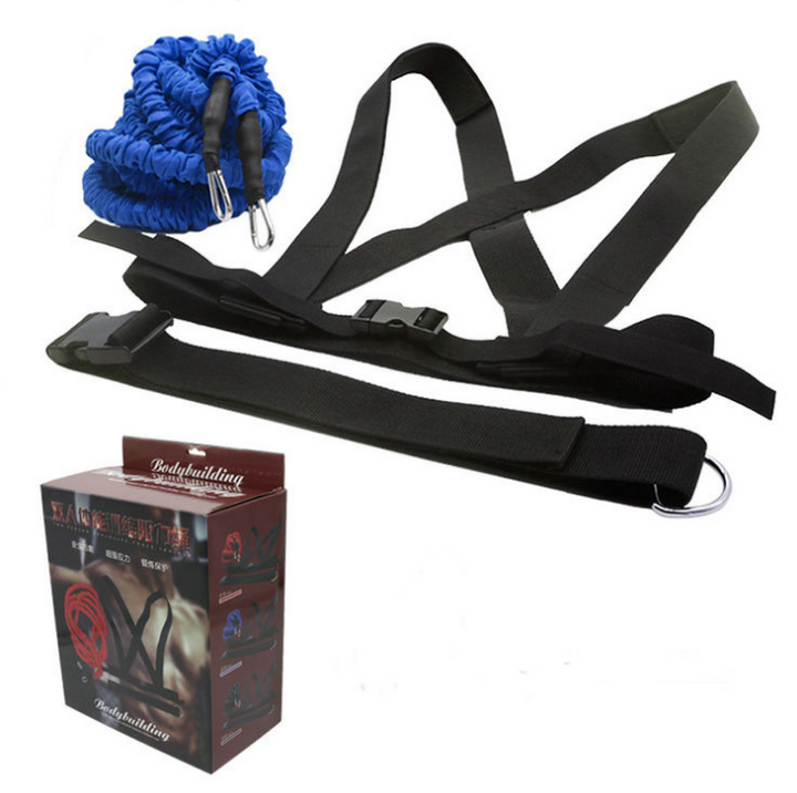 Double resistance band pull pull rope stretch track and field track and field race force explosive jump - Blue Force Sports