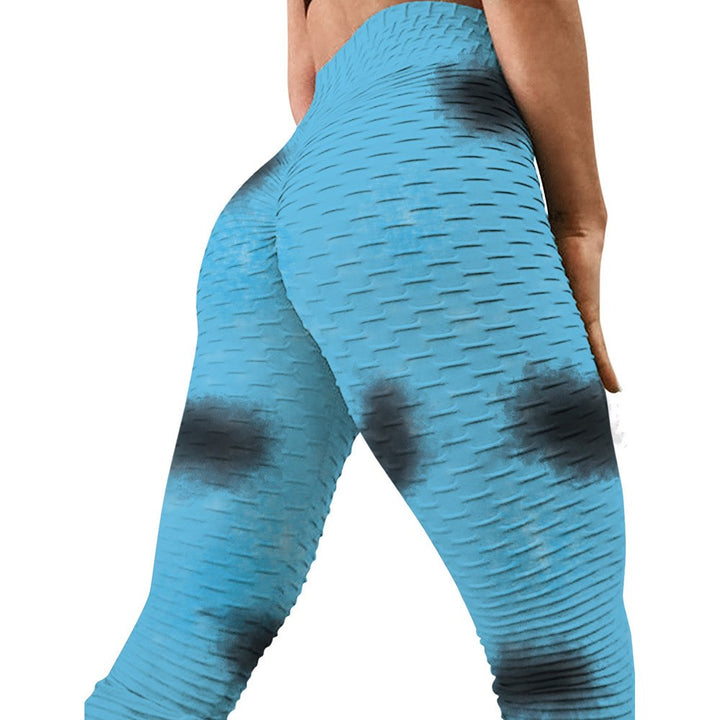 High waist hip tight tie-dye track pants - Blue Force Sports